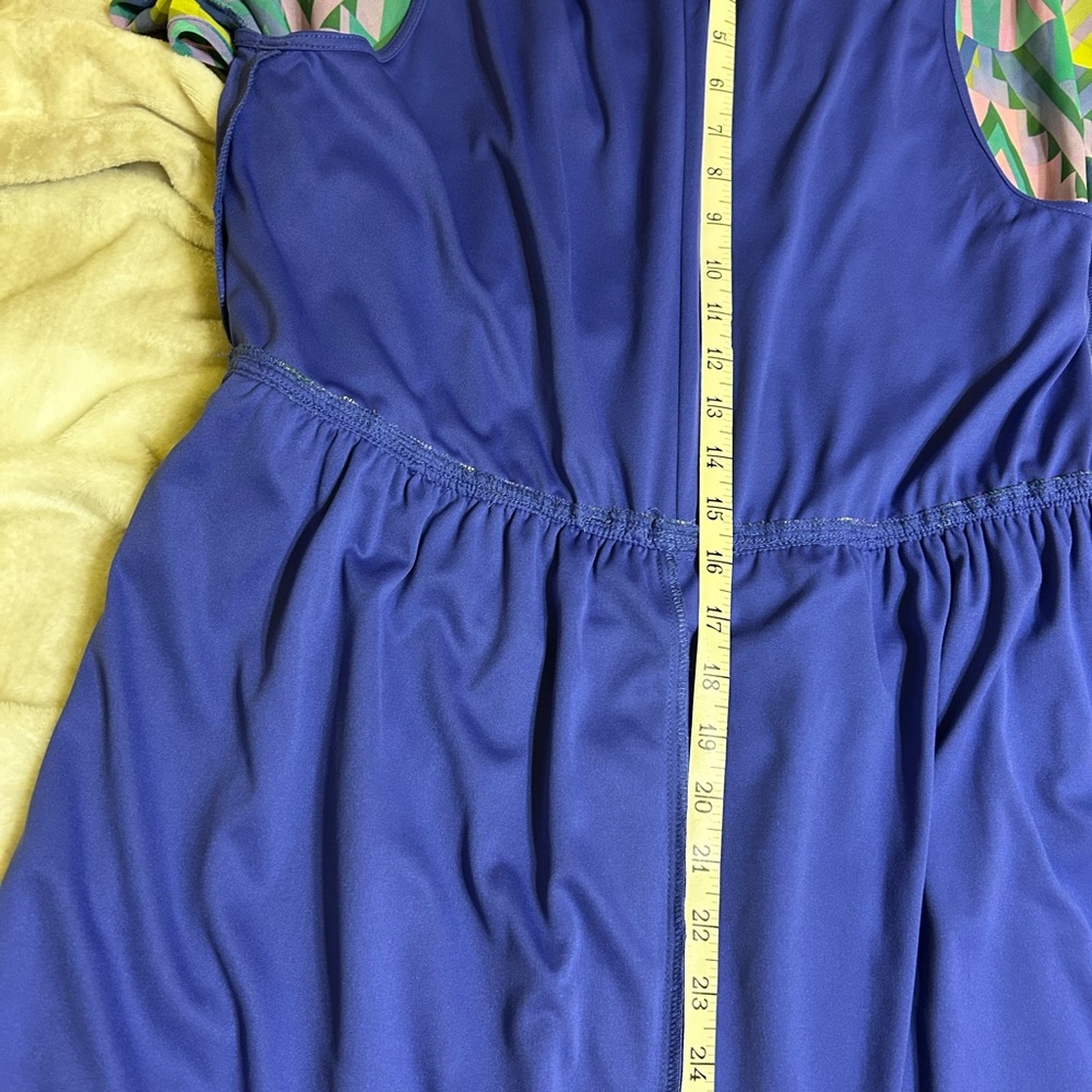 Adrianna Papell Geometric Print Midi Dress - Green, Purple, Yellow - Picture 7 of 13